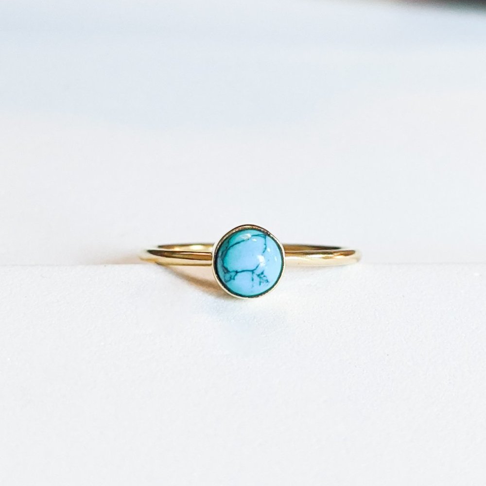 NWT Baizaar Round Turquoise Cabochon Stacking Ring, Size 6.5 - Picture 3 of 4